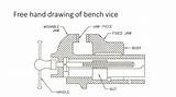 Drawing Vise Detail Vice Bench Assembly Simple Details Drawings Benches Paintingvalley sketch template
