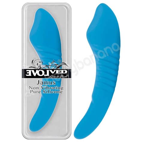 janus blue 7 17 8cm silicone dildo by evolved novelties