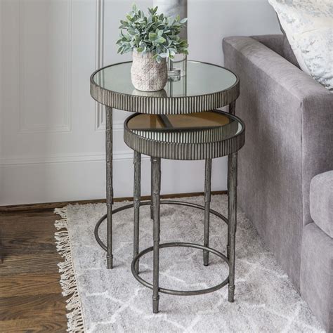 accent nesting tables silver set   nesting tables living room
