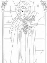 Coloring Therese Catholic Lisieux Sainte Colorear Saints Loudlyeccentric Religiosas sketch template