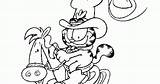 Garfield Cowboy sketch template