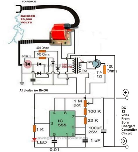 solar fence charger circuit