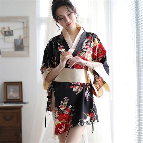 Jual Kimono Wanita Baju Tidur Jepang Yukata Sakura Satin Sexy Lingerie
