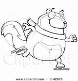 Skunk Clipart Skating Chubby Ice Cartoon Cory Thoman Vector Outlined Coloring Royalty 2021 sketch template