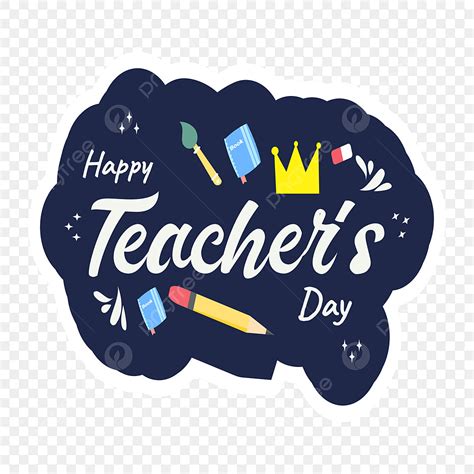 teachers day sticker png transparent happy teacher day sticker set