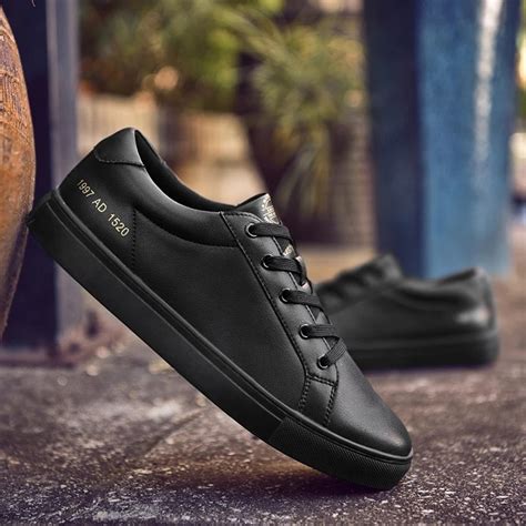 mens casual leather black sneakers  sale fashion nigeria