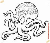 Octopus Coloring Cartoon Pages Printable Book Template Color Kids Templates Drawing sketch template