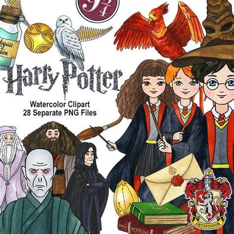 Watercolor Harry Potter Clipart Hermione Dumbledore
