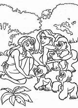 Tarzan Coloring Jane Popular Library Clipart Gorilla Coloringhome sketch template