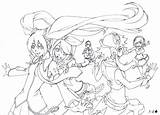 Vocaloid Lineart Coloring Pages Girls Anime Deviantart Group Sketch sketch template