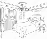 Room Empty Template Pages Sketch Living Coloring sketch template