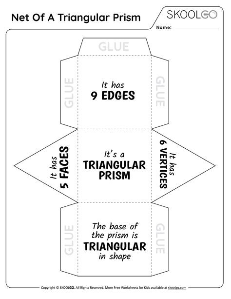 net   triangular prism  worksheet skoolgo