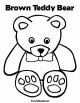 Bear Teddy Coloring Pages Outline Worksheet Brown Kids Print Sheets Twistynoodle Service Choose Board Colouring Change Style sketch template