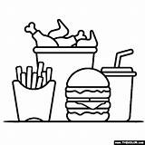 Food Junk Coloring Pages Thecolor sketch template