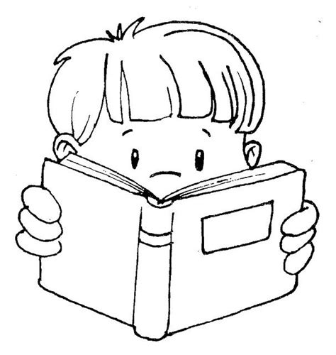 cute clip art  kids reading coloring pages  boys coloring pages