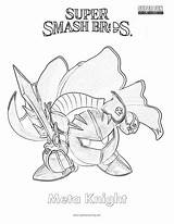Coloring Pages Mii Smash Bros Super Meta Knight Template sketch template