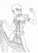 Base Anime Dress Girl Drawing Bases Draw Girls Body Manga Drawings Google Deviantart Poses Reference sketch template