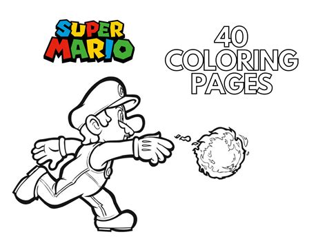 super mario bros coloring book pages  printable pages  etsy