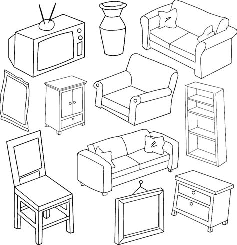 furniture coloring page coloring home