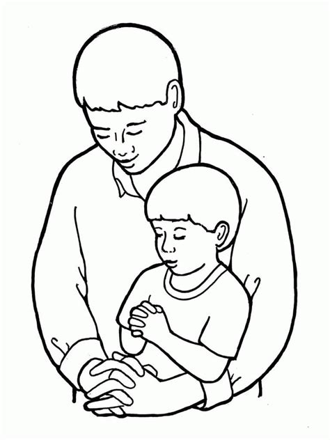 son praying  dad coloring page  printable coloring pages  kids