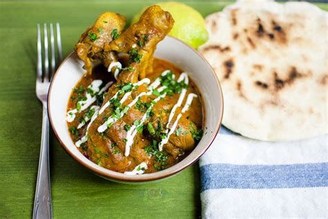 chicken drumstick curry and homemade flat bread recipe on
