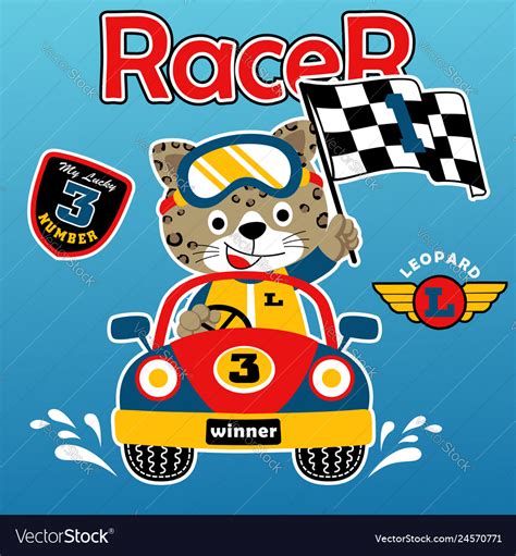 car racing  happy racer cartoon royalty  vector