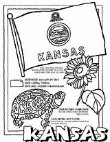 Kansas Coloring Pages Crayola State Flag Printable Facts Seal Kids Color States Sheets Arizona Book Oklahoma Symbols Worksheets Flower Flags sketch template