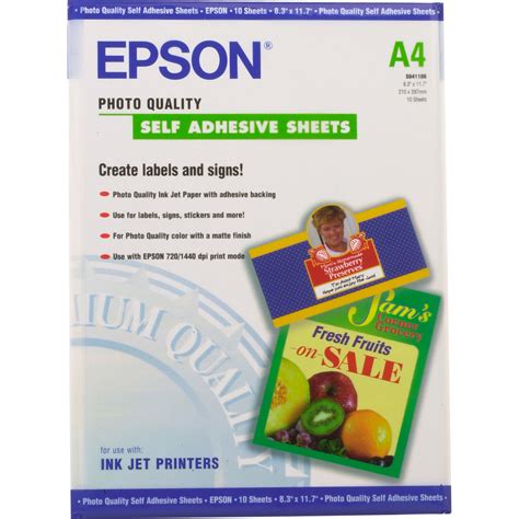 epson photo quality  adhesive sheets  bh photo video