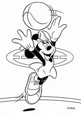 Minnie Mouse Basketball Coloring Pages Playing Color Hellokids Print Online sketch template