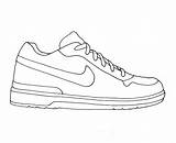 Nike Shoes Drawing Shoe Running Pages Easy Clipart Air Colouring Jordan Eas Line sketch template