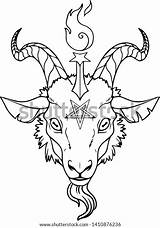 Baphomet Satan sketch template