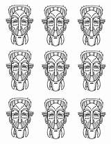 Masques Africain Masque Afrique Traditionnels Africains Adulti Identicals Maschere Justcolor Maschera Adultes Coloriages Carnevale sketch template