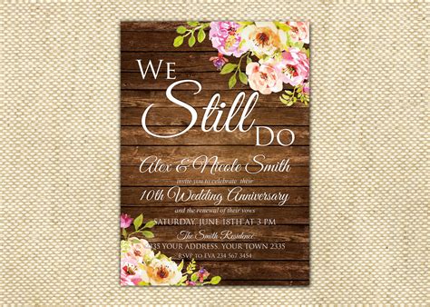 vow renewal invitation wedding anniversary invitations  etsy