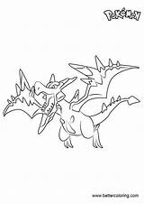 Aerodactyl Mega Coloring Pages Pokemon Printable Adults Kids sketch template