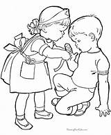 Helping Coloring Kids Others Clipart Other Each Library Cliparts sketch template