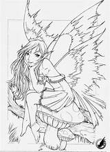Fairy Coloring Anime Pages Adults Getdrawings sketch template
