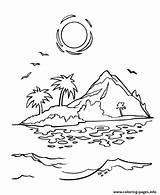 Coloring Pages Island Sunset Tropical Cartoon Printable Color Drawing Kids Sunrise Az Print Pirate Colour Islands Sheets Younger Fun These sketch template