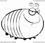 Grub Chubby Outlined Coloring Clipart Cartoon Sly Smiling Vector Cory Thoman Angry Clipartof 2021 Regarding Notes sketch template