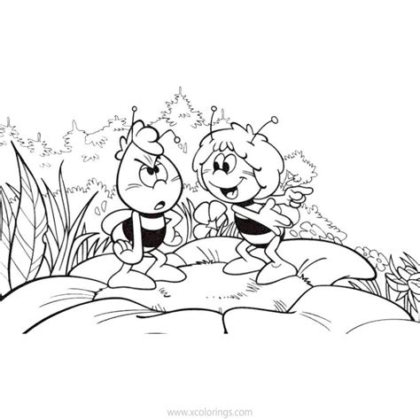 maya  bee coloring pages bees xcoloringscom