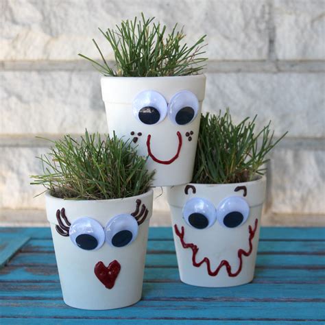 easy grass head planter craft  kids