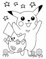 Pikachu Coloring Anime Drawing sketch template