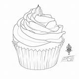 Coloring Cupcake Pages Kids Popular sketch template