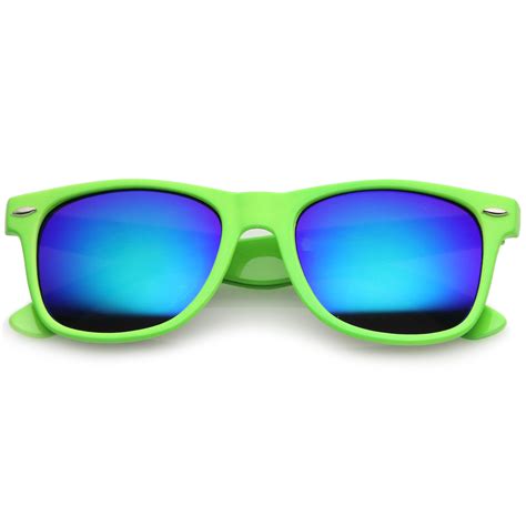 zerouv retro large square colored mirror lens horn rimmed sunglasses ebay