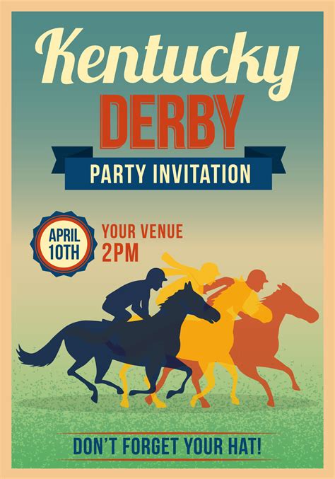 kentucky derby party invitation template  vector art  vecteezy
