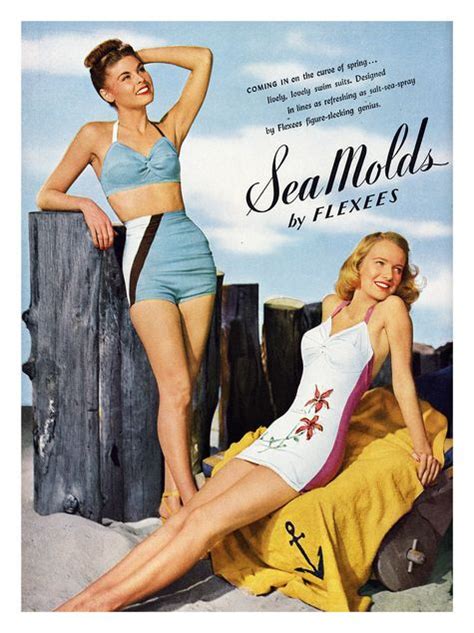 beautiful vintage swimwear fashions from between the 1930s