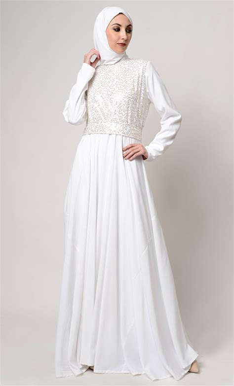 info terbaru contoh baju gamis putih elegan