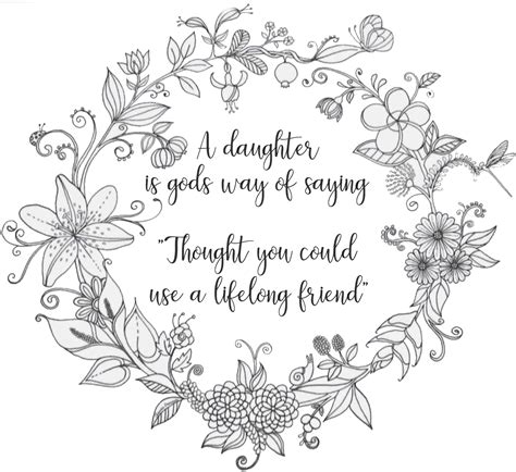 daughter quote coloring page love coloring pages mothers day