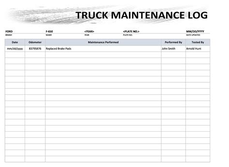 vehicle maintenance logs excel  word templatearchive