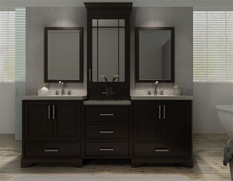 ariel md esp   double sink vanity set  center medicine cabinet