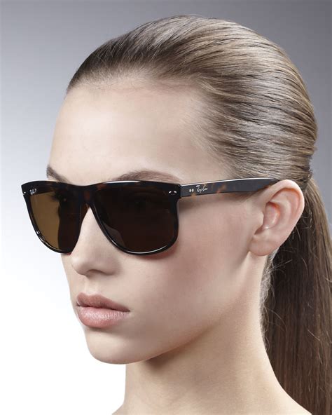 lyst ray ban oversize polarized wayfarer sunglasses  black
